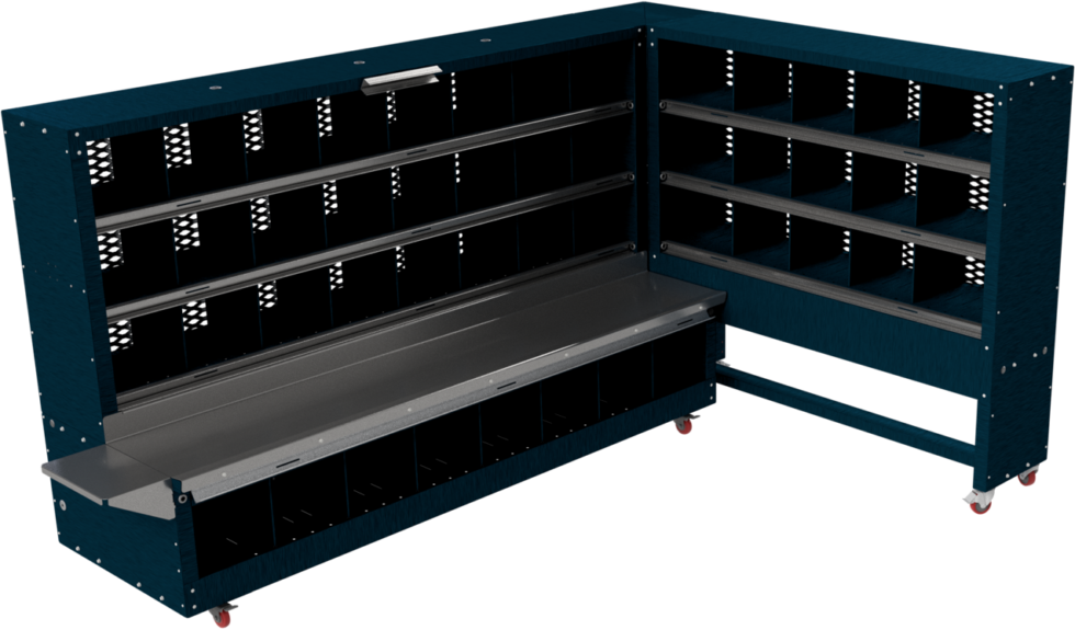 Mobile Put Wall with Workstation - Proos Manufacturing